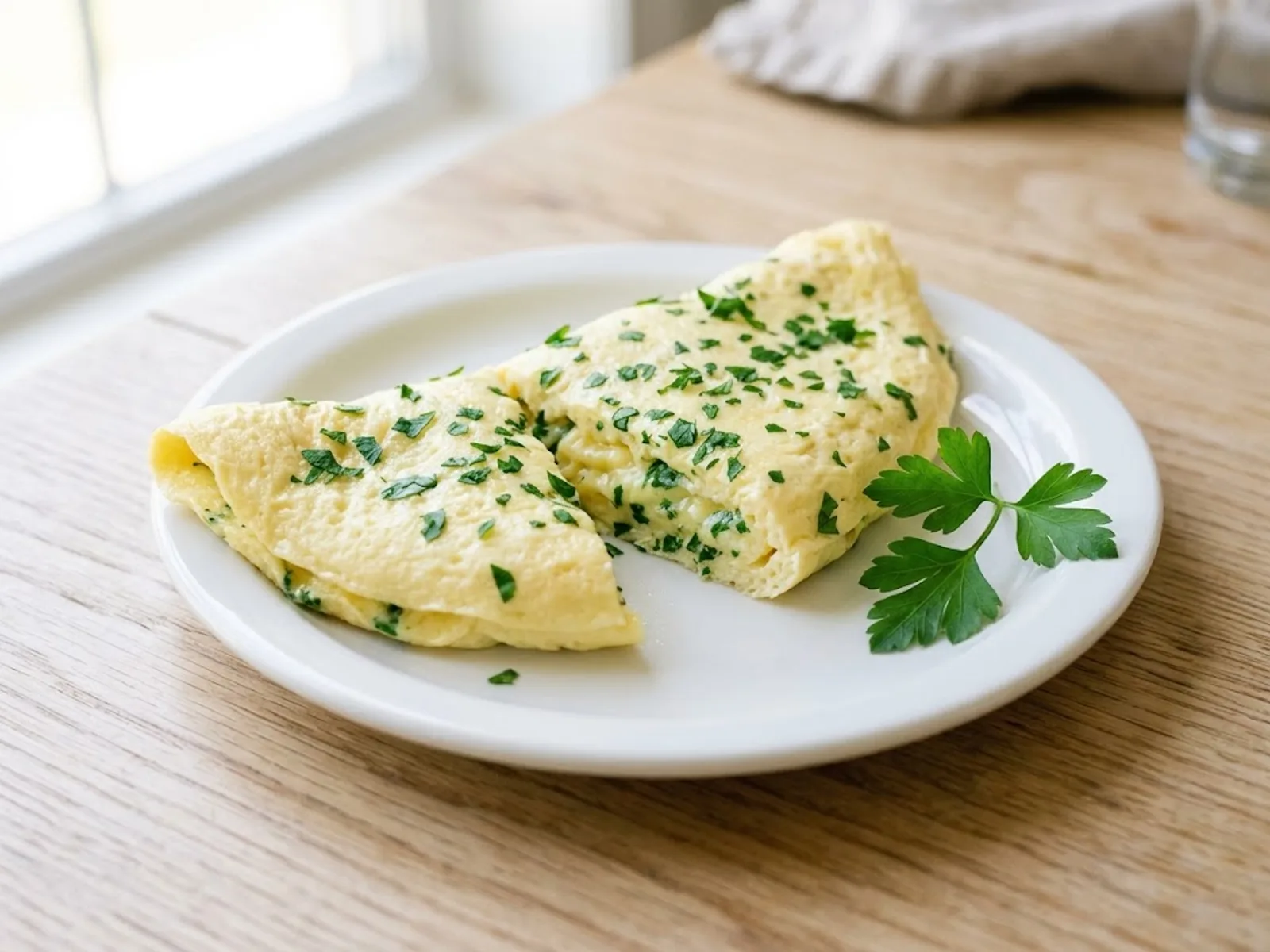 Photo de Omelette moelleuse au persil frais