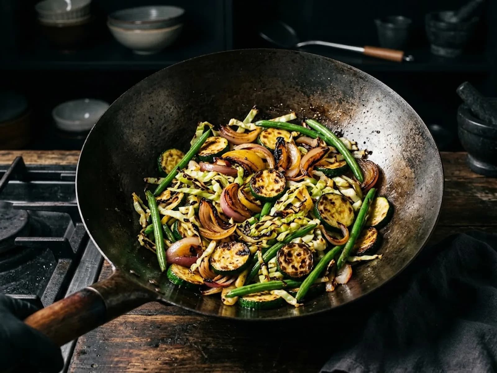 Photo de Poêlée sautée de légumes oubliés au wok