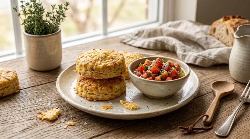 Sablés salés au fromage et concassé de tomates