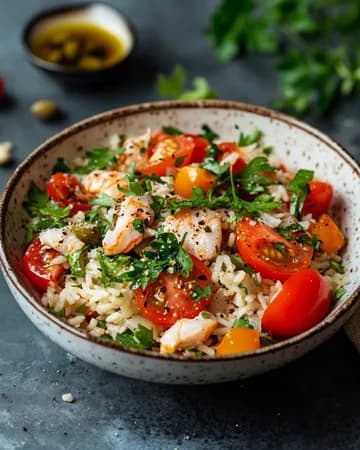 Recette Salade rafraîchissante de riz au thon et tomates — anti-gaspillage | iAssiette