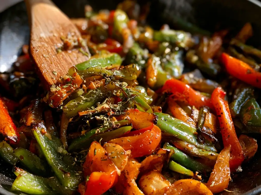 Poêlée anti-gaspillage Poêlée colorée de légumes ramollis à l’ail, recette anti-gaspillage rapide
