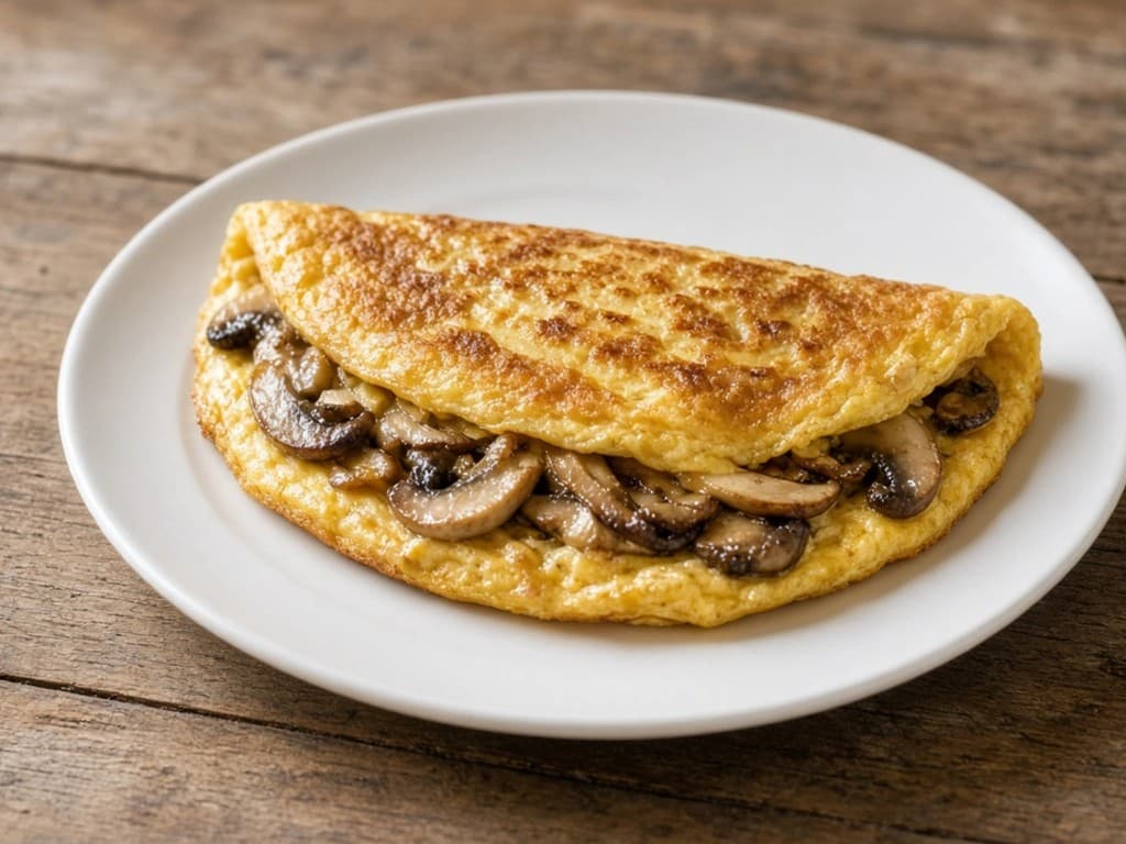 Omelette aux champignons déjà cuits Omelette aux champignons déjà cuits