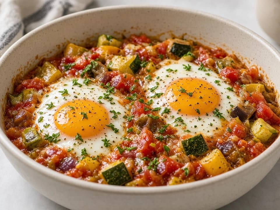 Œufs sur ratatouille anti-gaspillage Œufs sur ratatouille anti-gaspillage