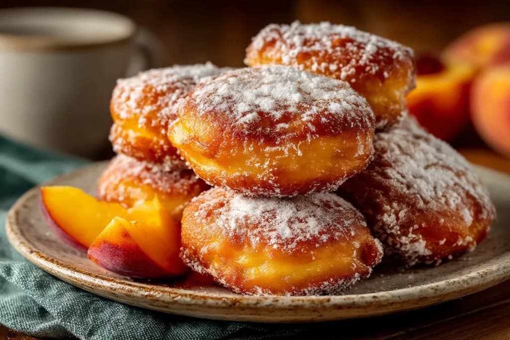Beignets légers de pêche au yaourt