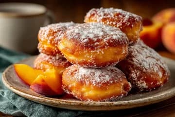 Beignets légers de pêche au yaourt