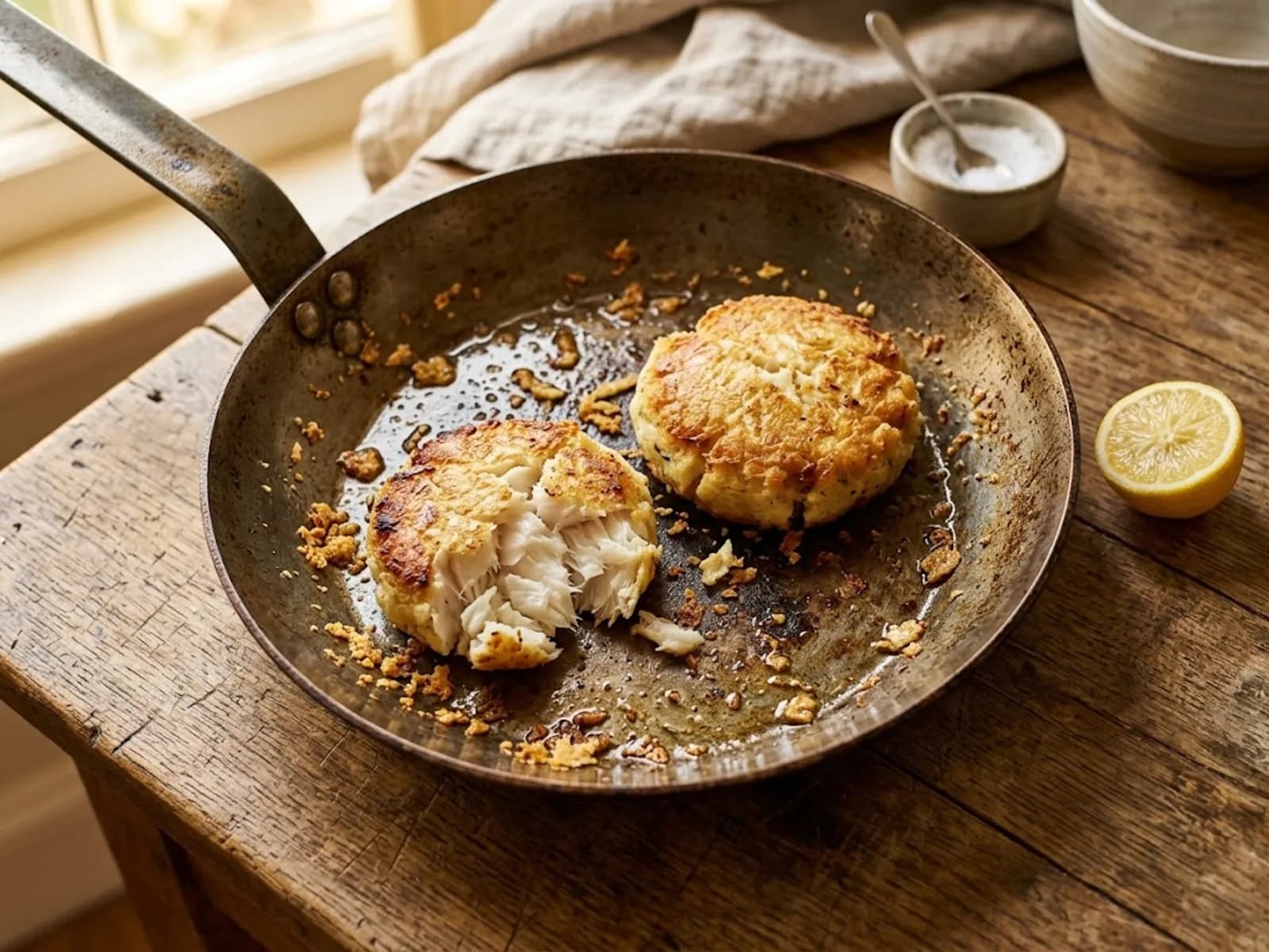 Photo de Galettes de poisson doré à la poêle
