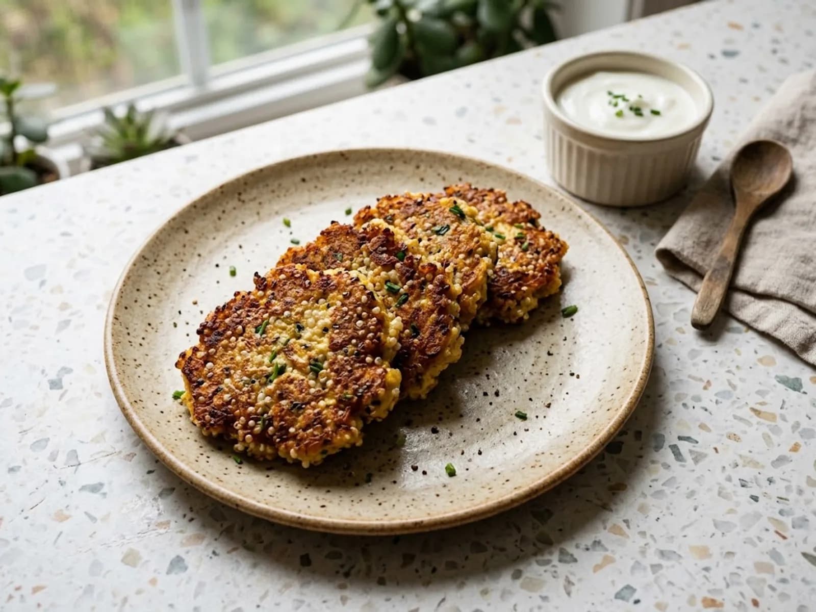Photo de Galettes de quinoa dorées aux œufs