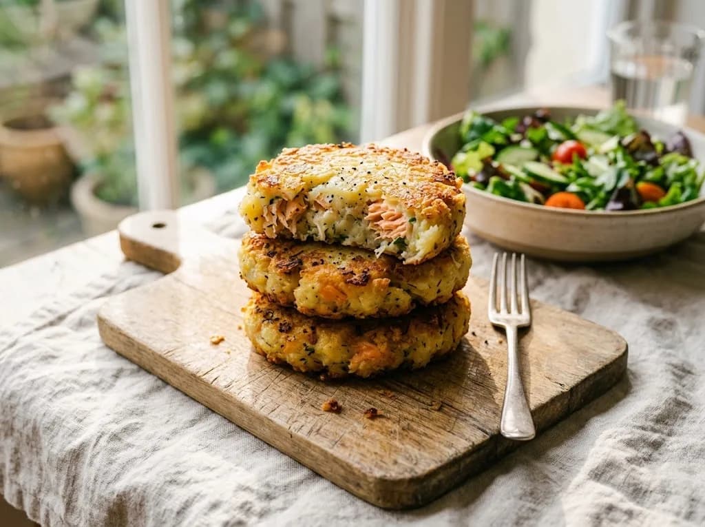 Recette Galettes dorées au saumon et pommes de terre — anti-gaspillage | iAssiette