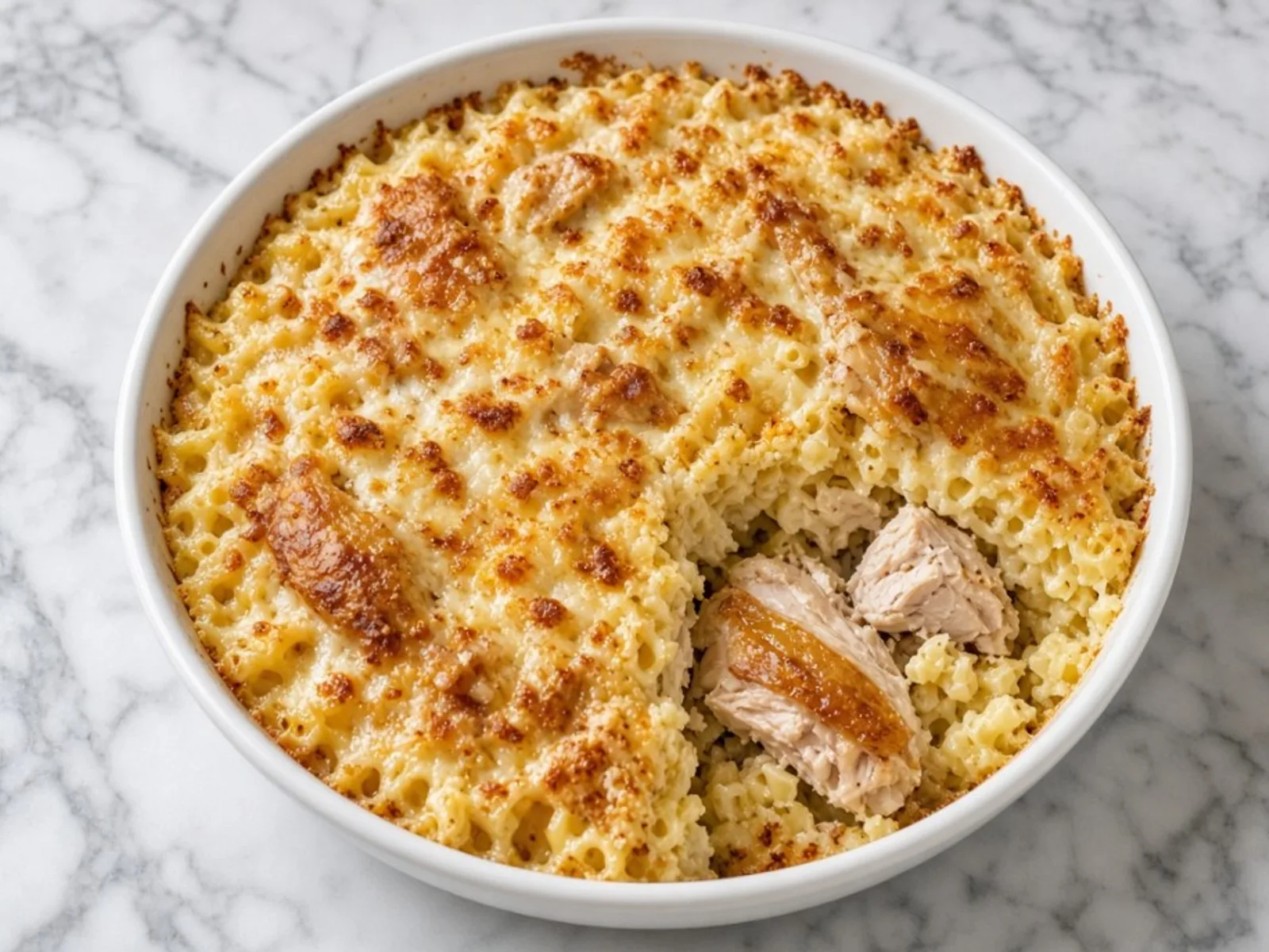Photo de Gratin de coquillettes au poulet rôti