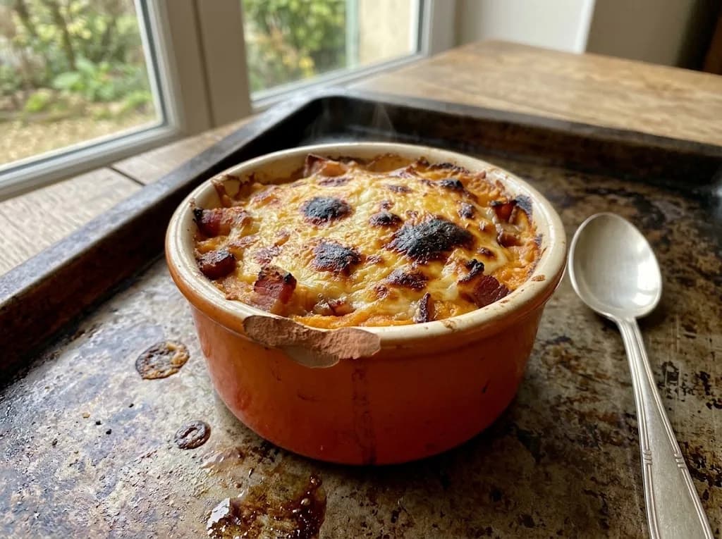 Recette Gratin rapide de patate douce aux lardons — anti-gaspillage | iAssiette
