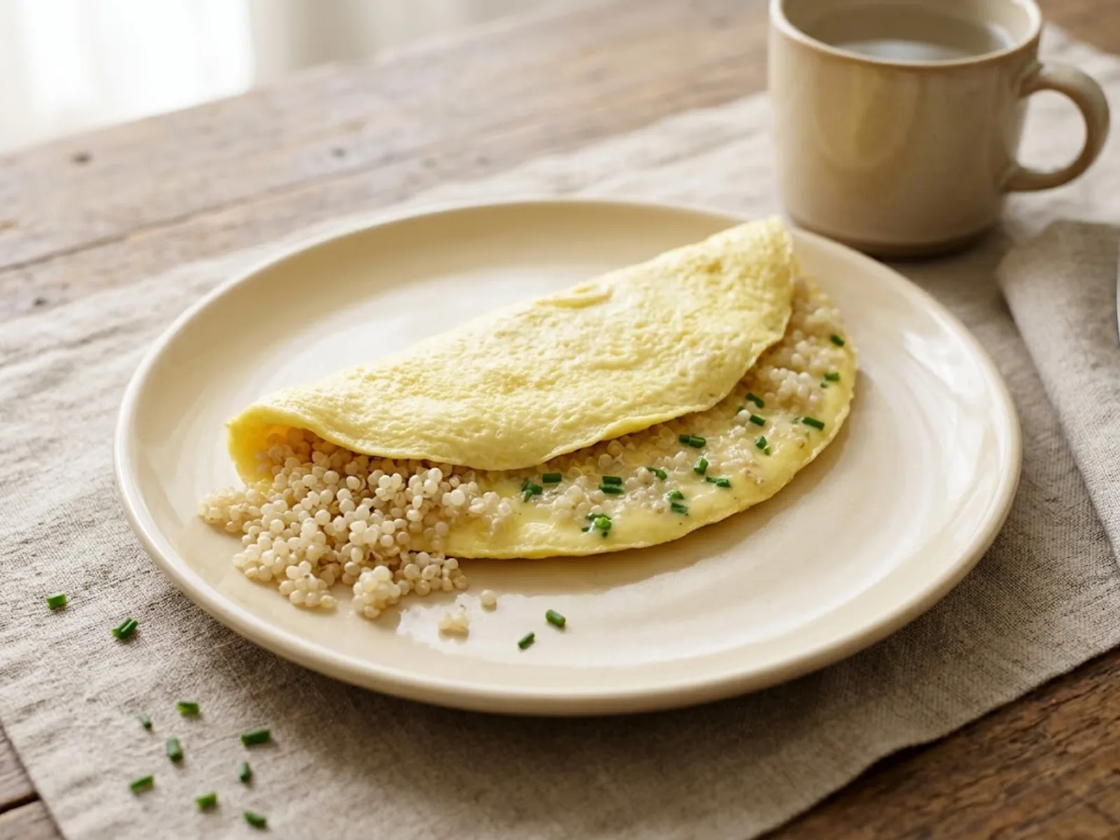 Photo de Omelette moelleuse fourrée au quinoa