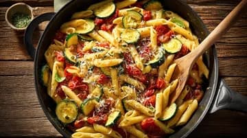 Poêlée sautée de pâtes aux légumes du soleil