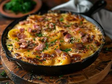 Recette Poêlée sucrée-salée de melon rôti, jambon croustillant et camembert — anti-gaspillage | iAssiette