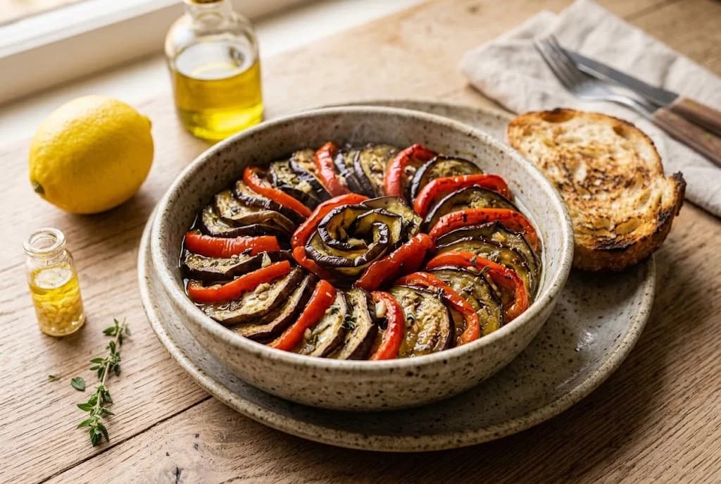 Poivrons et aubergines rôties façon tian à l'Air Fryer