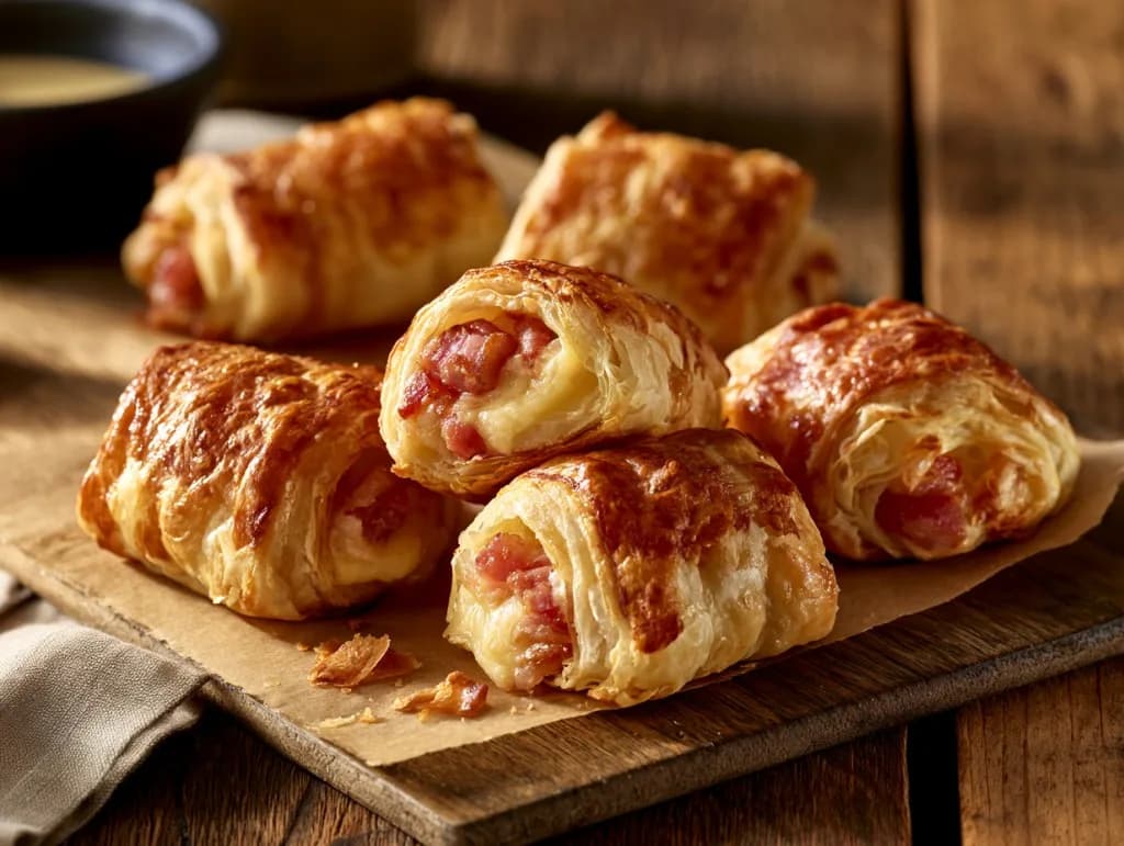 Recette Roulés feuilletés croustillants aux lardons et comté — anti-gaspillage | iAssiette