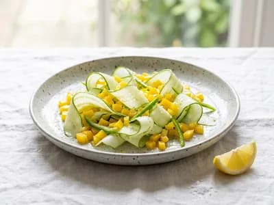Photo de Salade fraîche de concombre et poivrons crus
