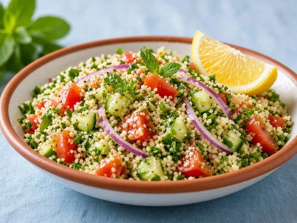 Salade fraîcheur de couscous aux herbes