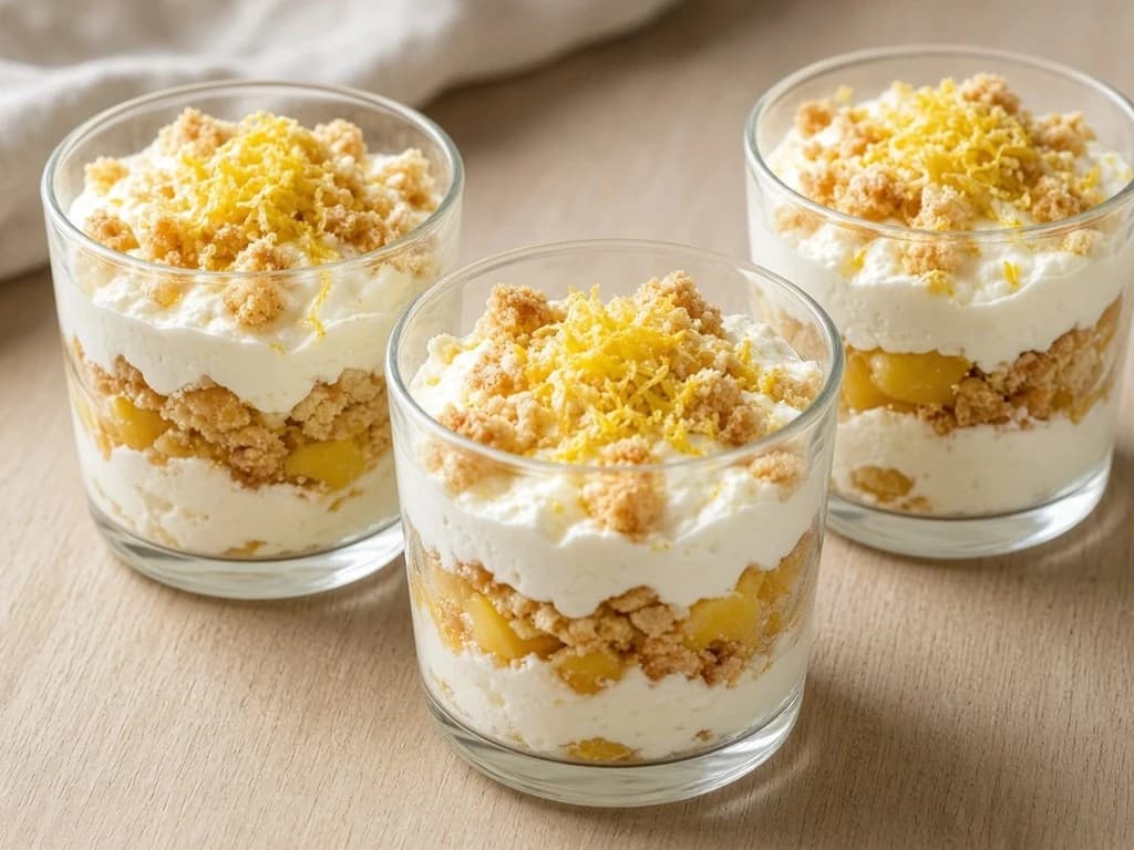 Verrines fraîcheur au fromage blanc et restes de tarte au citron