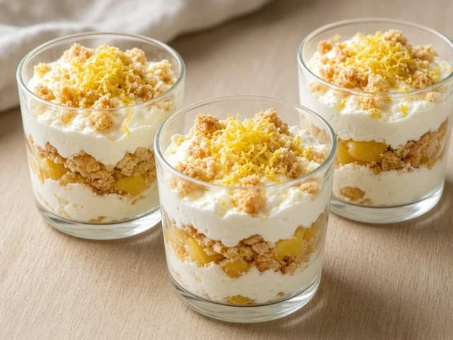 Verrines fraîcheur au fromage blanc et restes de tarte au citron