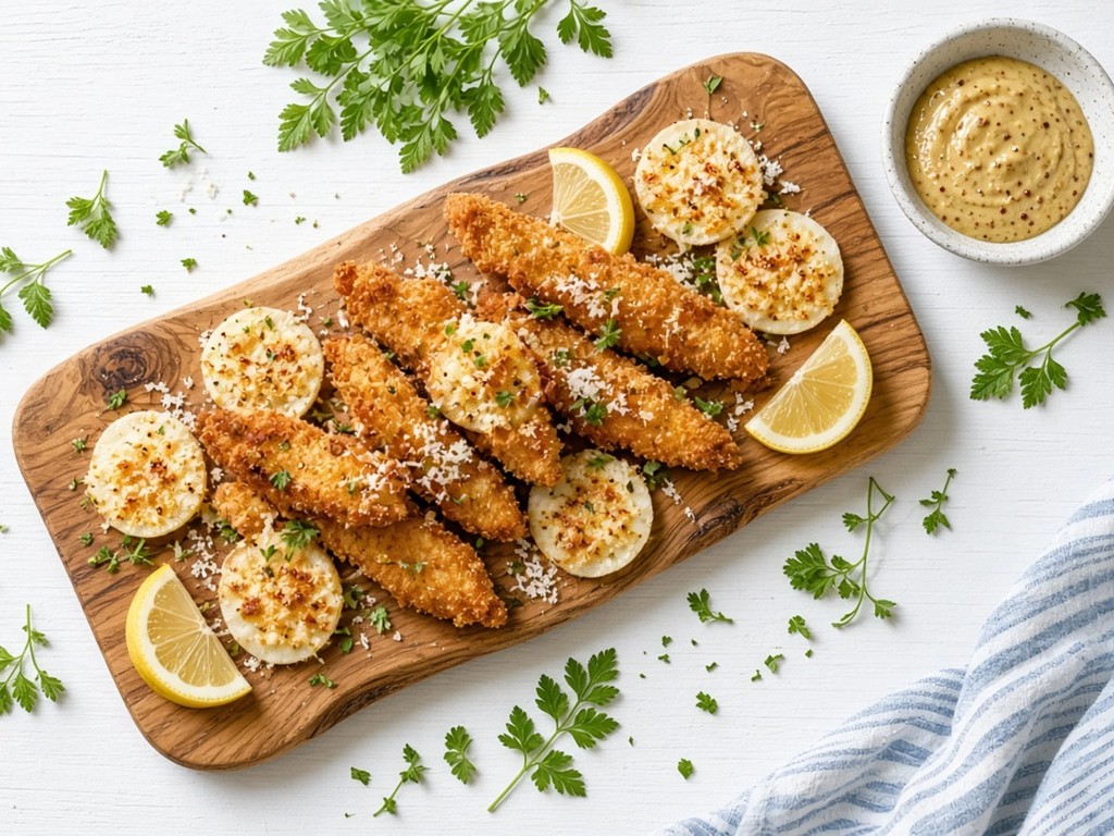 Aiguillettes de poulet et cerfeuil tubéreux croustillantes à l'air fryer
