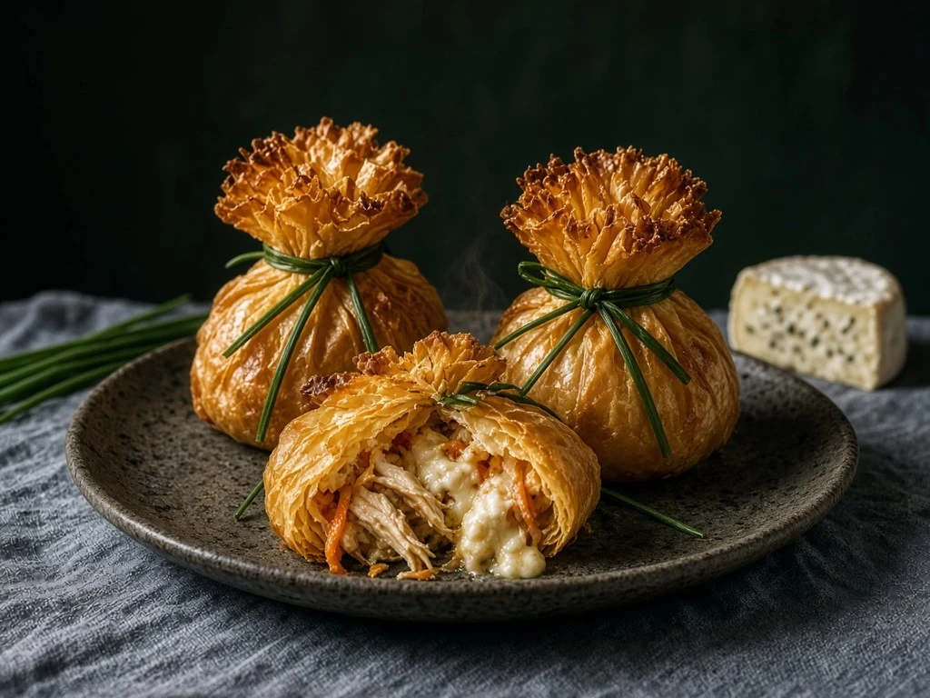 Aumônières croustillantes de poulet au chèvre