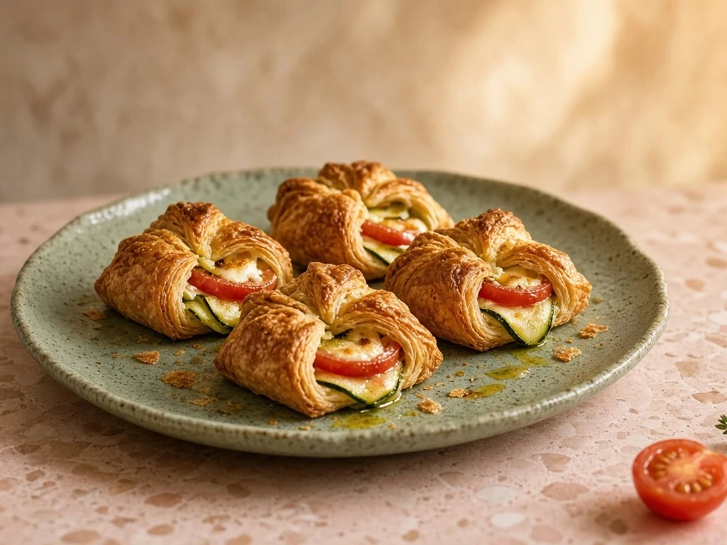 Bouchées dorées de chèvre et brisée aux légumes