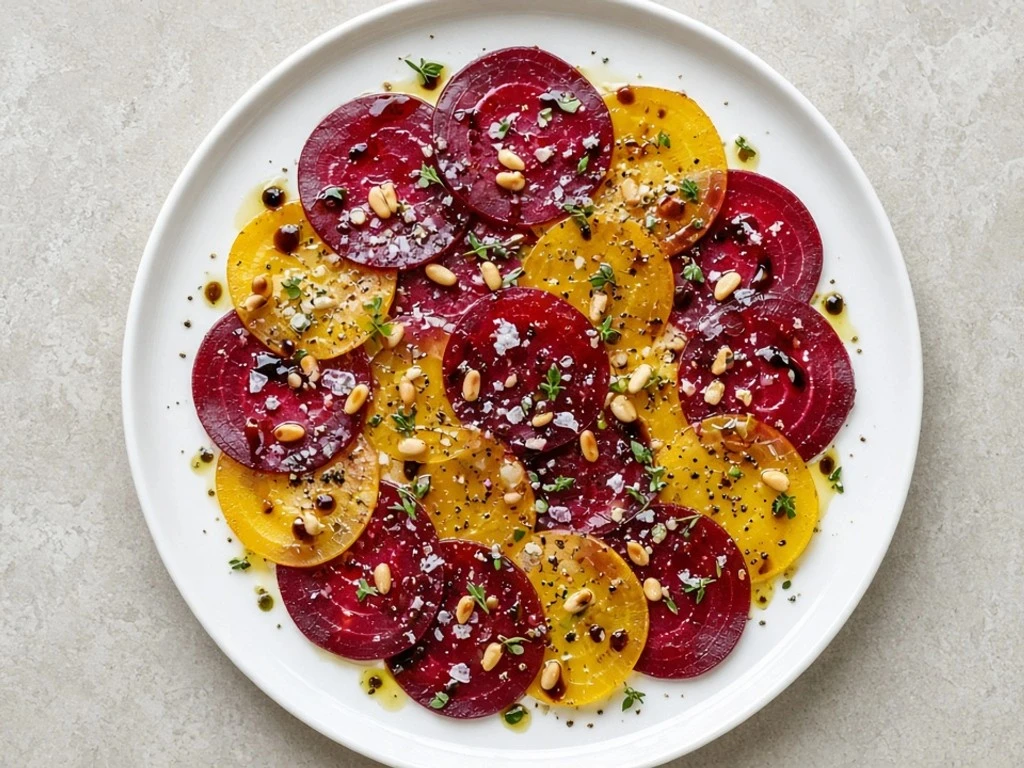 Carpaccio de betterave rôtie au four