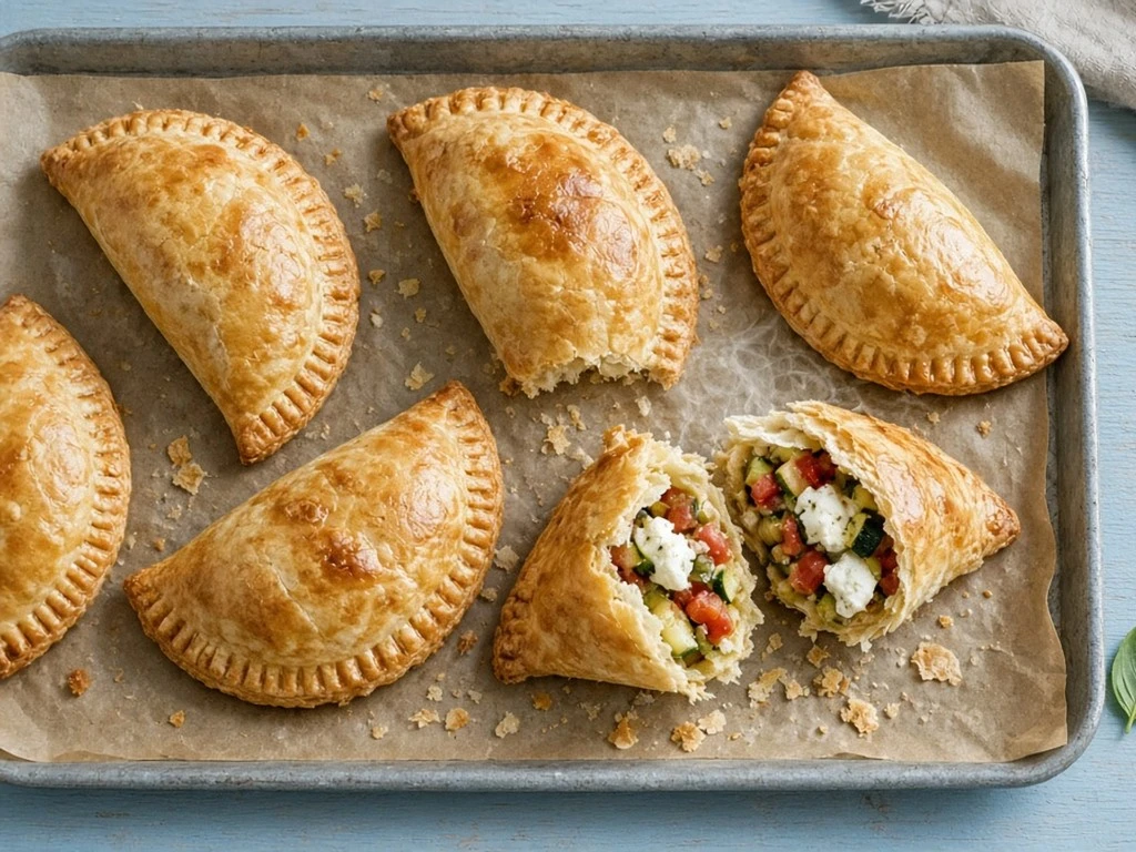 Chaussons croustillants de brisée aux légumes
