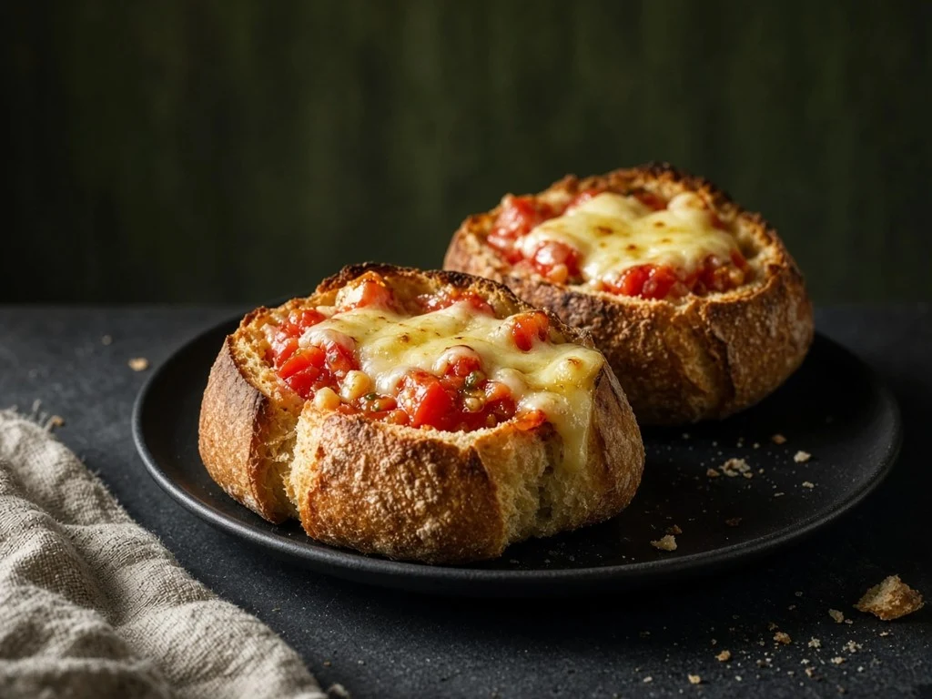 Chaussons de pain farcis tomates et raclette fondante