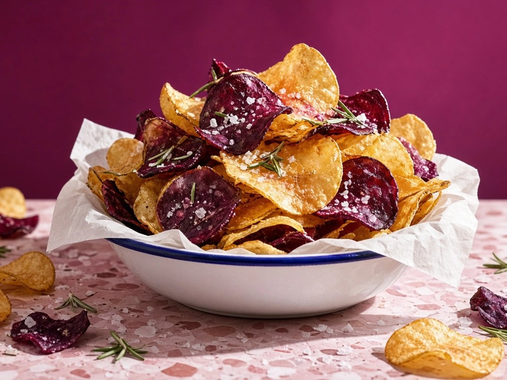 Chips croustillantes de betterave et pomme de terre à l'Air Fryer