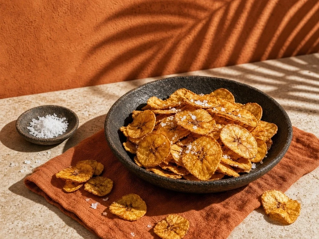 Chips croustillantes de banane plantain à l'air fryer
