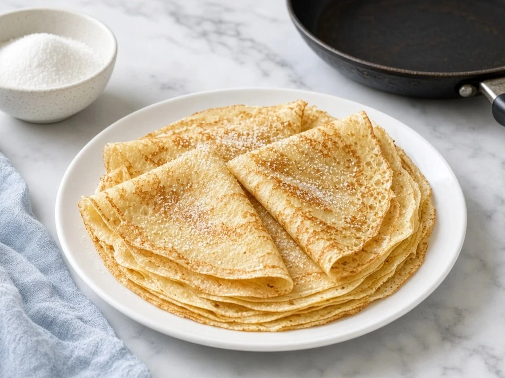 Crêpes express à la farine et au sucre