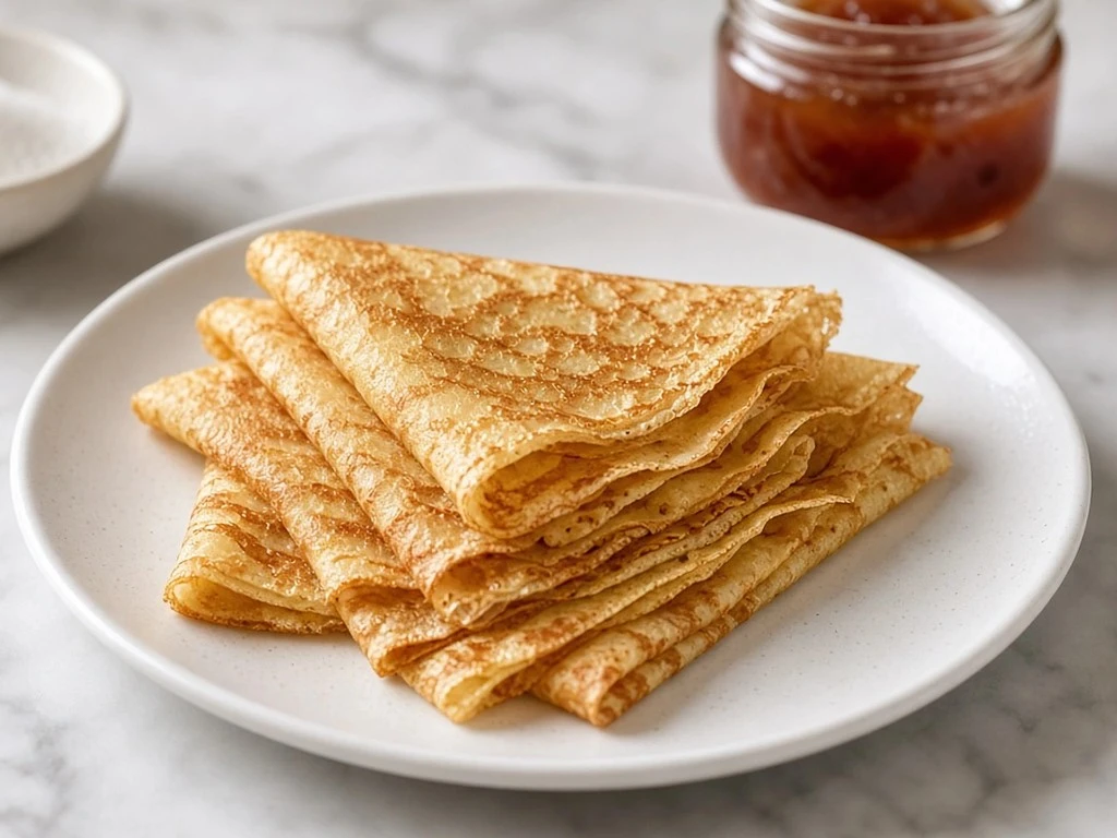 Crêpes fines aux œufs et lait