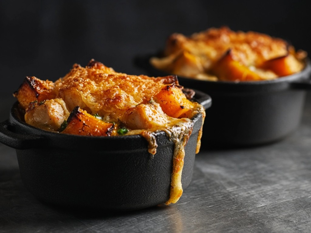 Gratin de potiron et poulet à l'air fryer