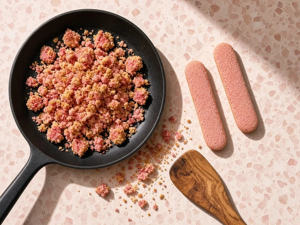 Miettes croustillantes de biscuits de Reims poêlées