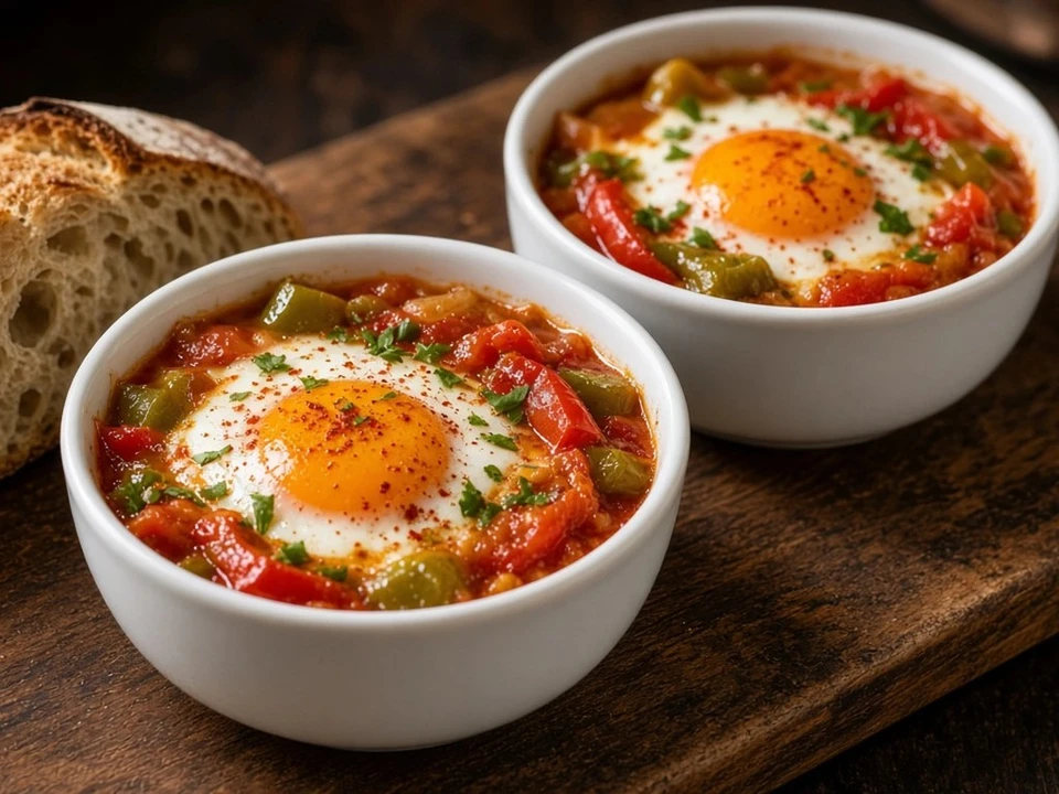 Œufs en cocotte à la piperade