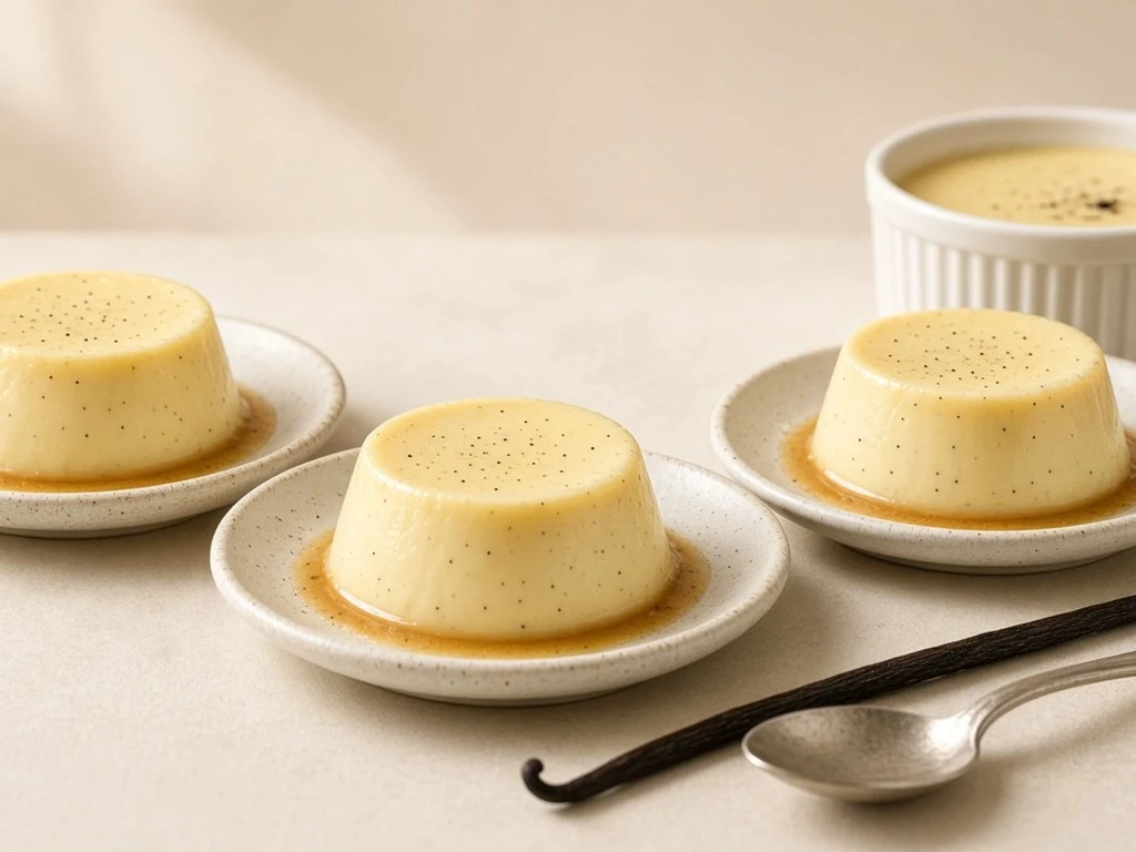 Petits flans vanillés au bain-marie