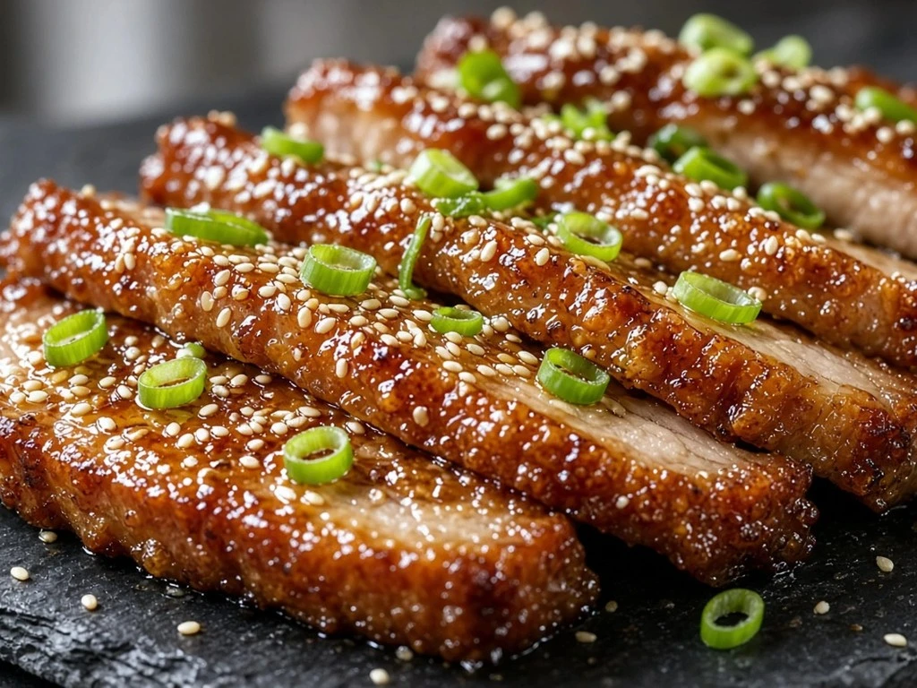 Porc croustillant laqué au beurre de soja