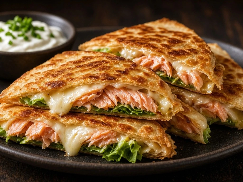 Quesadilla croustillante au fromage et truite