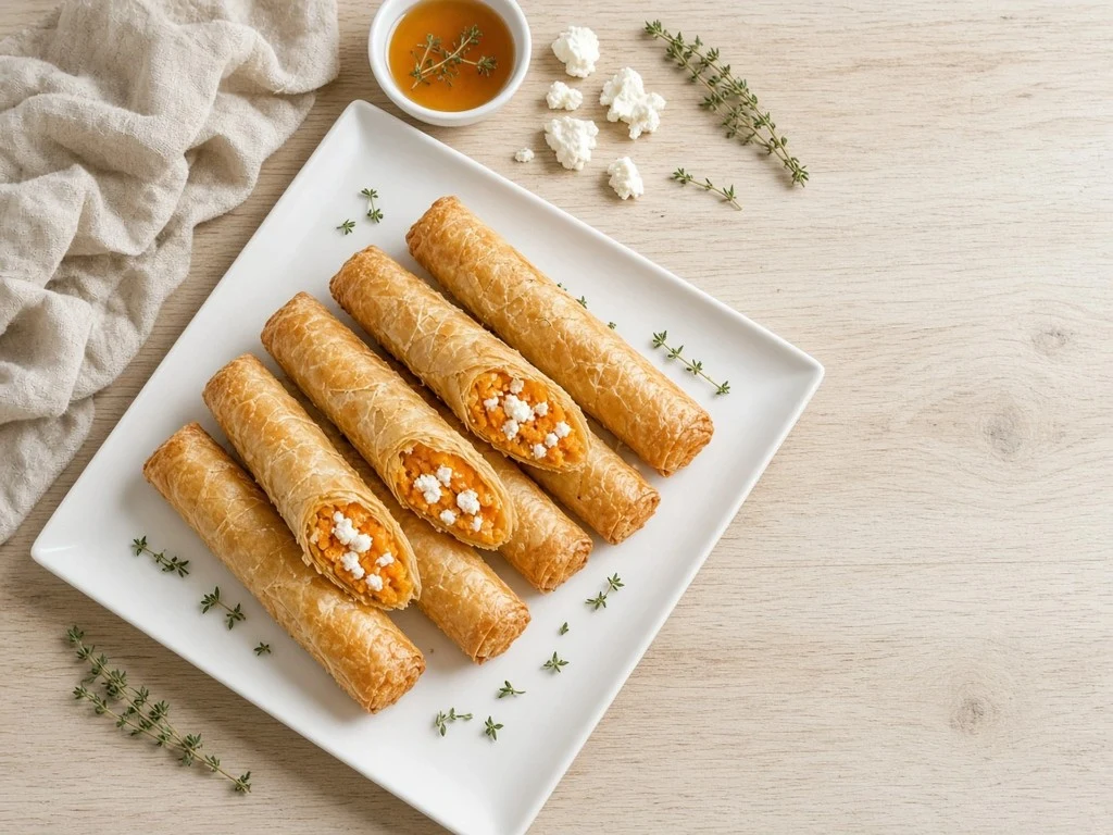 Rouleaux croustillants de carottes au chèvre