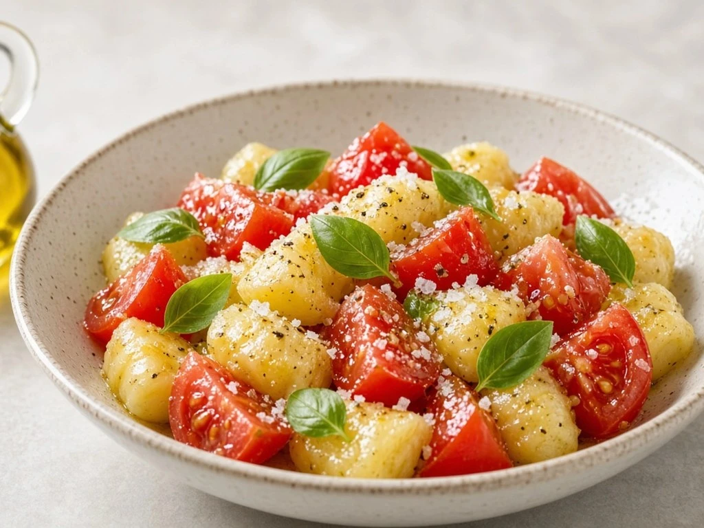 Salade tiède de gnocchi et tomates fraîches