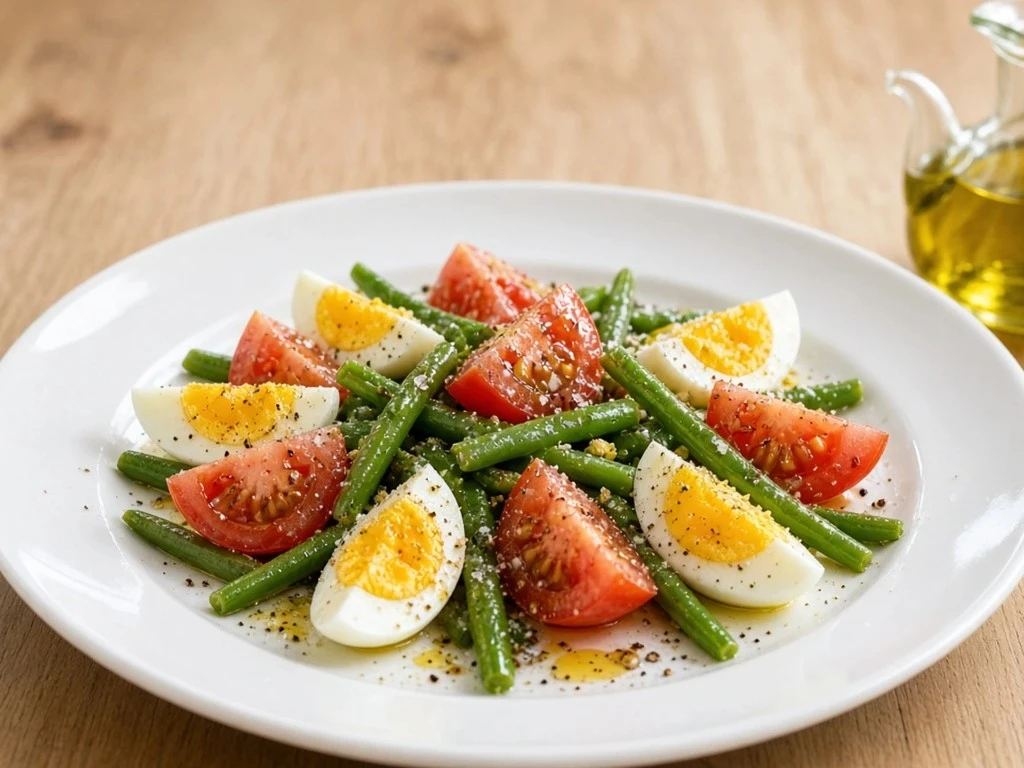Salade tiède de haricots verts aux tomates