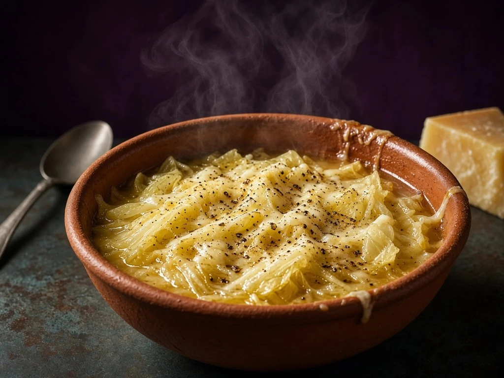 Soupe fondante au chou et fromage