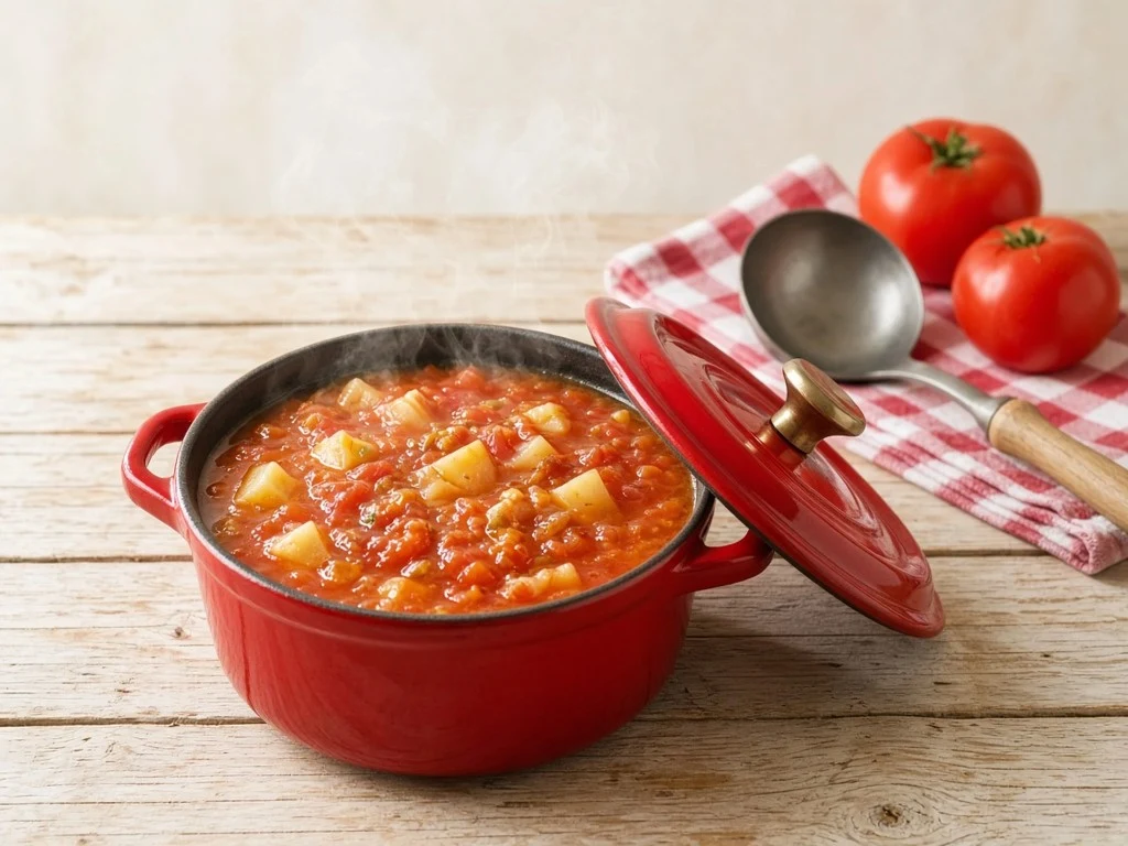 Soupe paysanne aux pommes de terre et tomates
