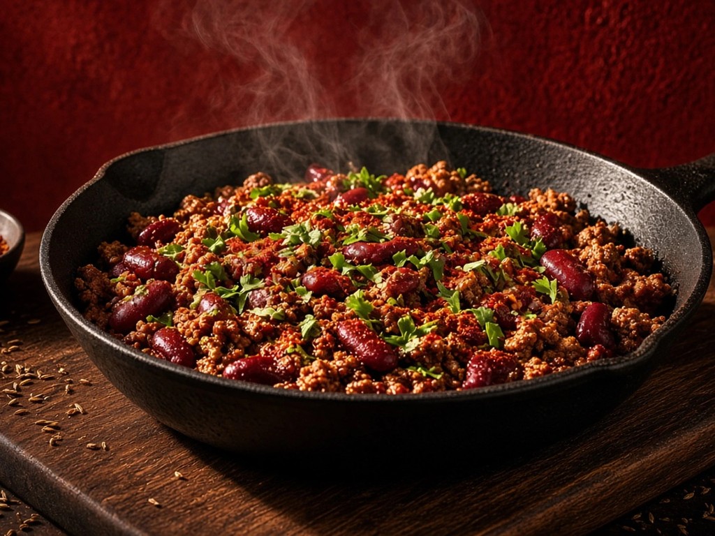 Steak haché épicé aux haricots rouges