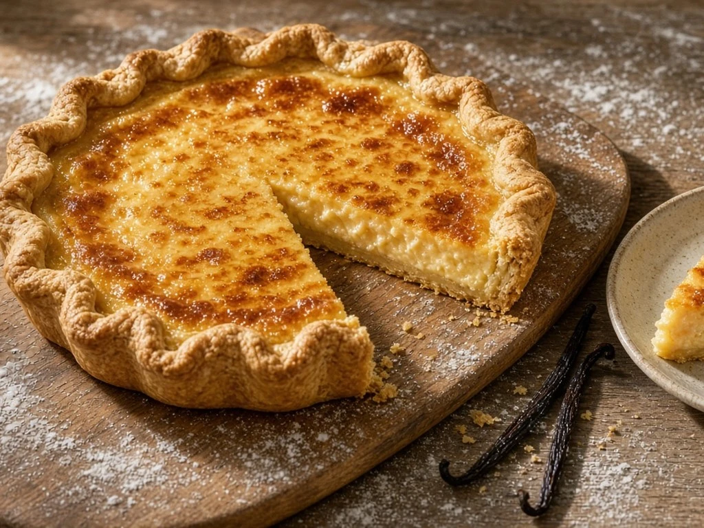 Tarte rustique aux œufs et vanille
