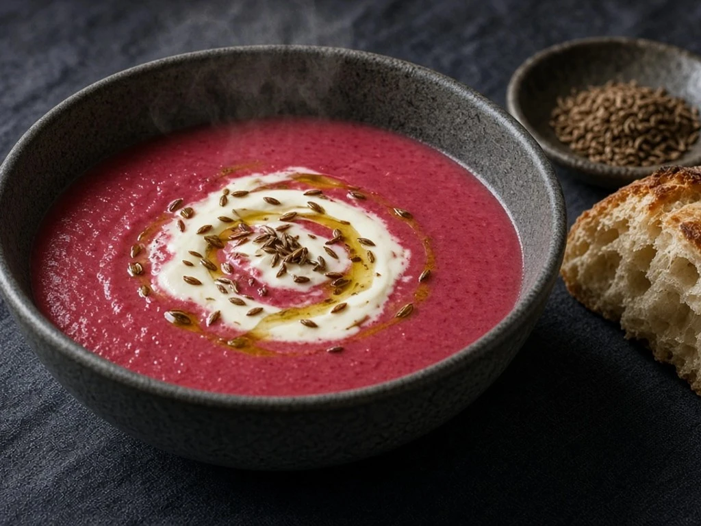 Velouté crémeux de betterave au cumin