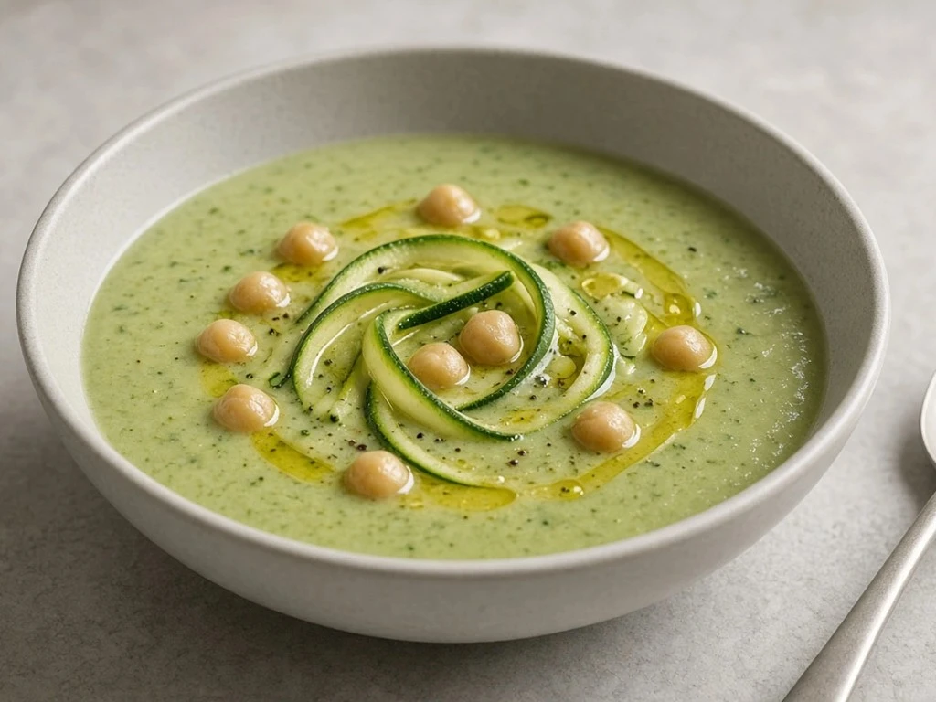 Velouté express de courgettes aux pois chiches