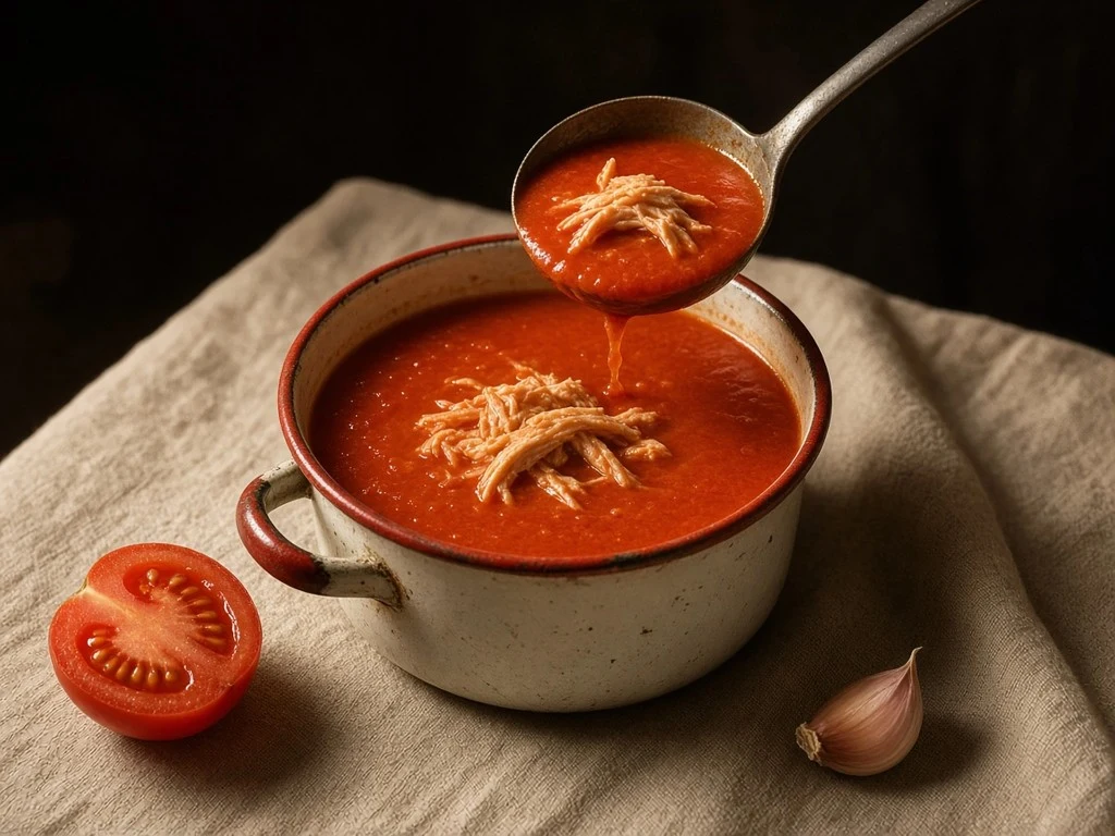 Velouté express de poulet aux tomates