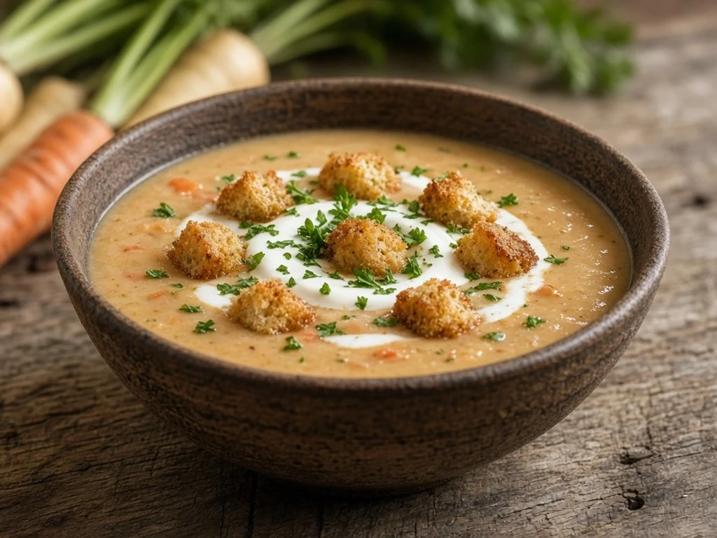 Velouté paysan de légumes racine